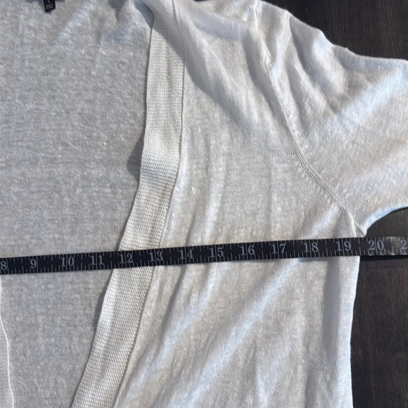 Talbots White Linen Long Line 3/4 Sleeve Cardigan Size Large - Picture 6 of 7